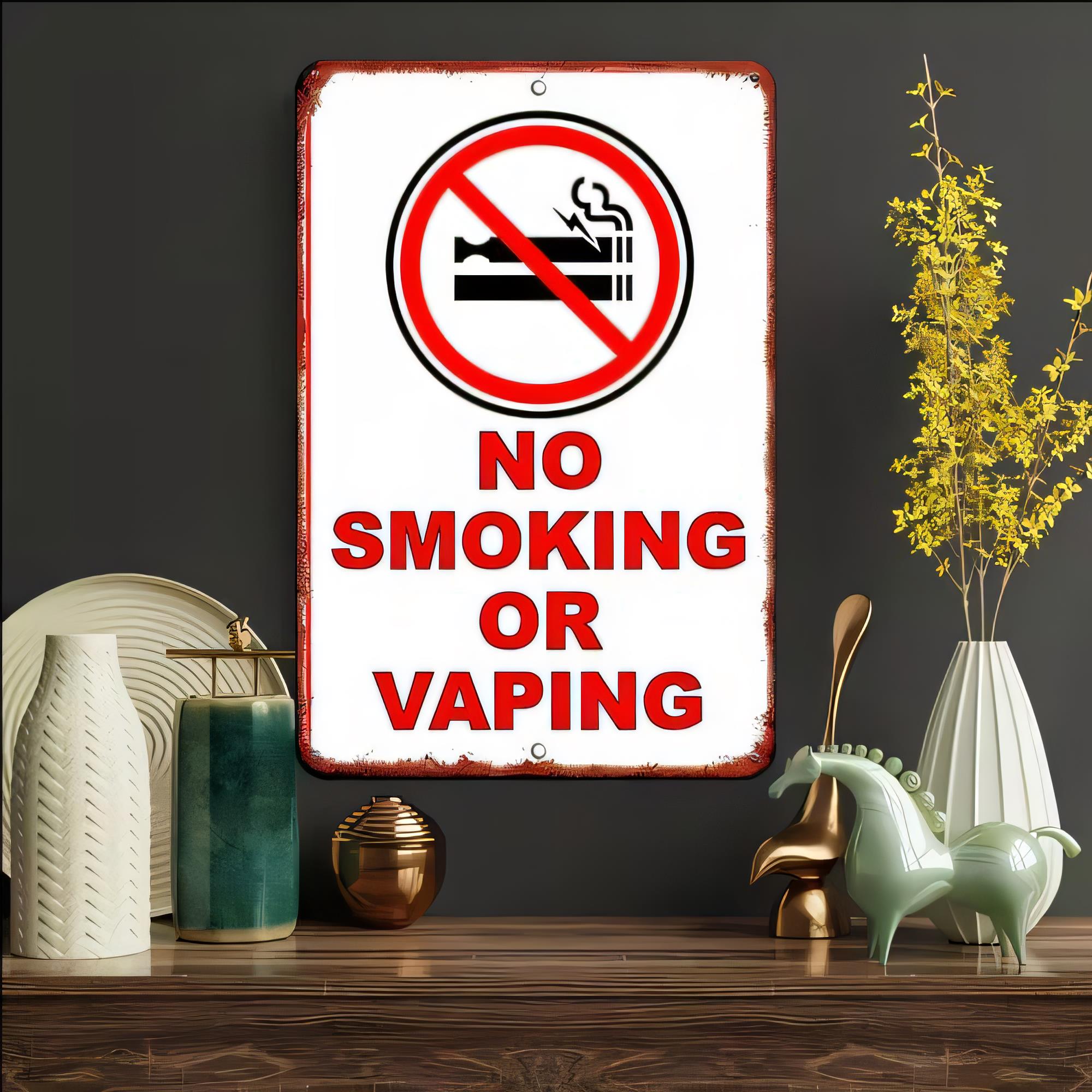 Vape Decoration - Tin Sign No Smoking Or Vaping