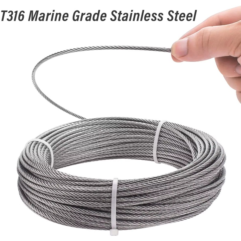 Wire Rope 7X19 Diameter 3.18mm - Stainless Wire Ss316 ulasan dan harga